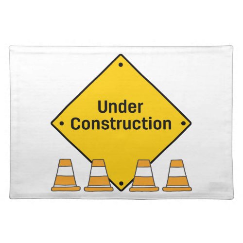 Under Construction with Cones Placemat