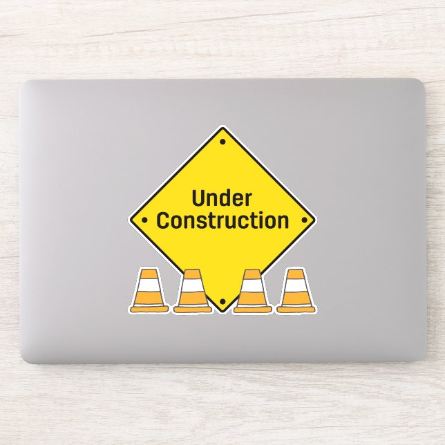 Under Construction with Cones Sticker (Computer)