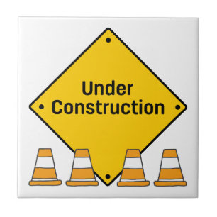 Under Construction with Cones Tile