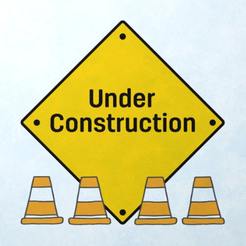 Under Construction with Cones  Wall Decal
