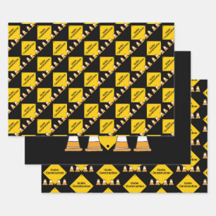 Under Construction with Cones Wrapping Paper Sheets