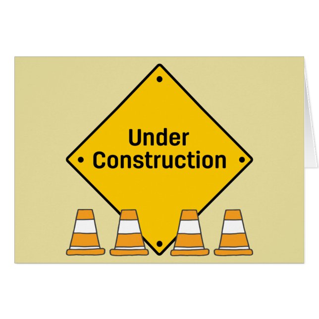 Under Construction with Custom Text Cards (Front Horizontal)