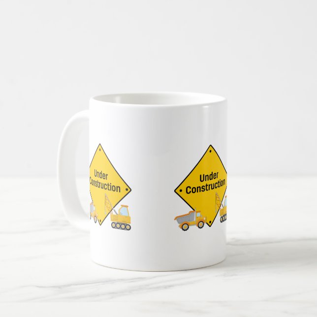 Under Construction with Trucks Coffee Mug (Front Left)