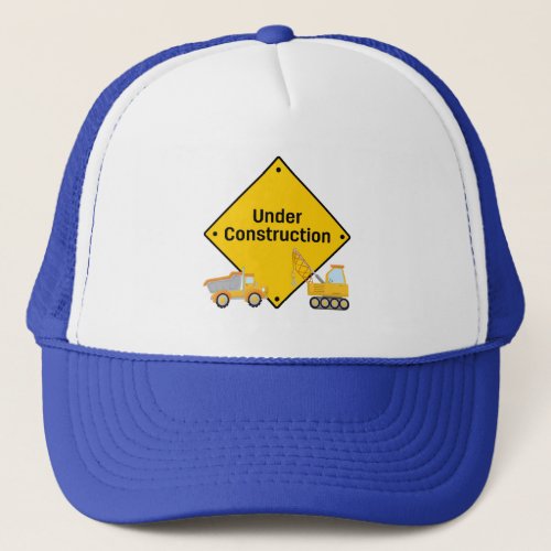 Under Construction with Trucks Trucker Hat