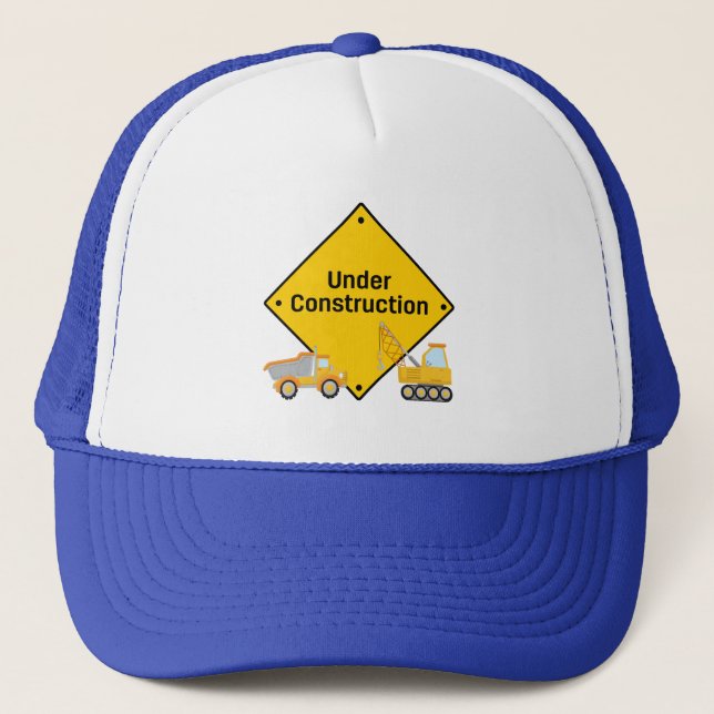 Under Construction with Trucks Trucker Hat (Front)