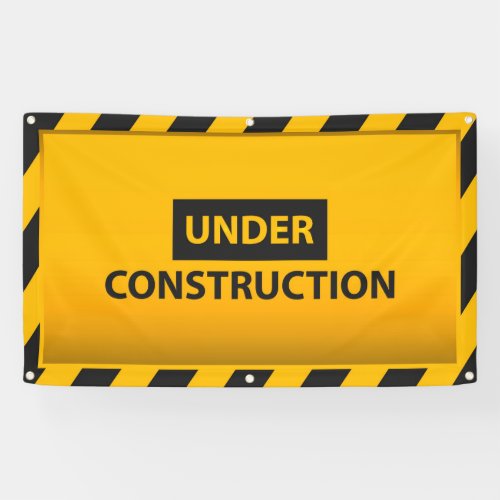 Under Construction Yellow Hazard Banner