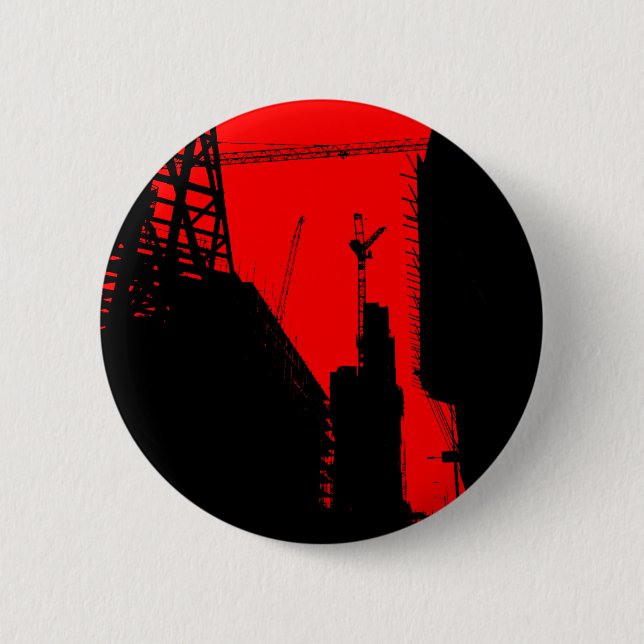 Under Contruction - Red Pinback Button (Front)