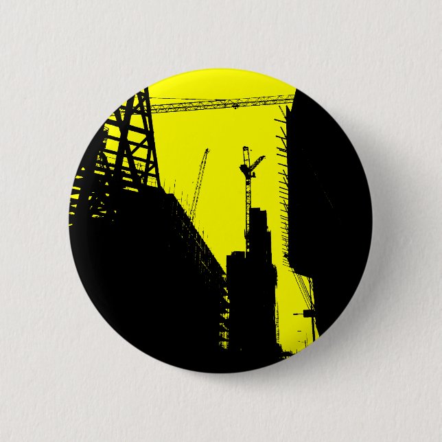 Under Contruction - Yellow Pinback Button (Front)