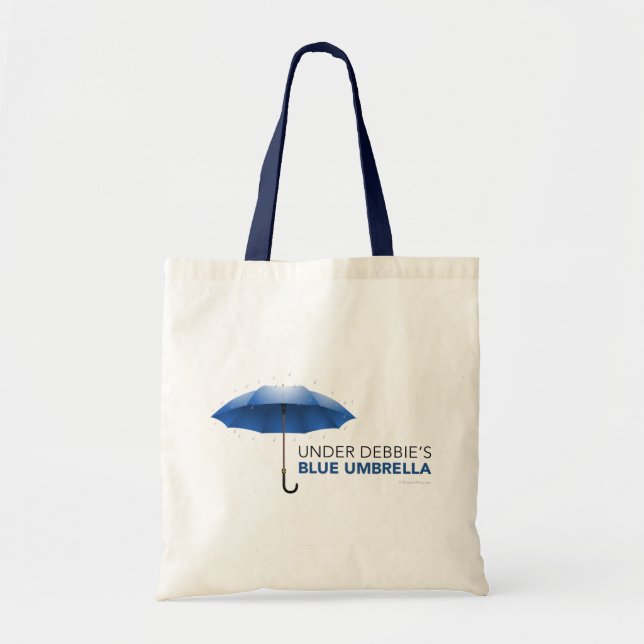 Under Debbie's Blue Umbrella Tote Bag (Front)