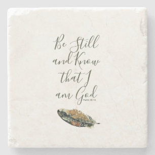 Under His Wings, Psalm 46 Stone Coaster