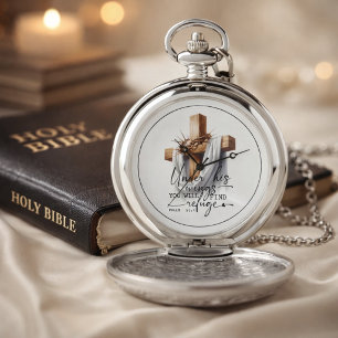 Under His Wings Scripture Art – Psalm 91:4  Pocket Watch