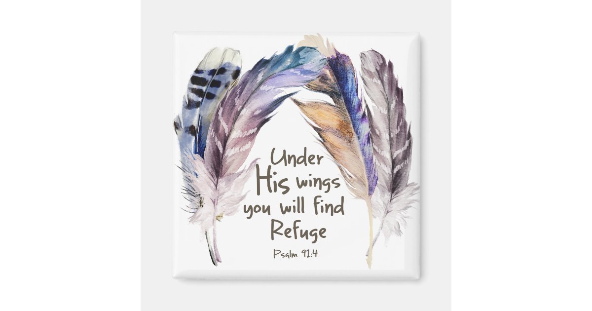 Under his wings you will find refuge magnet zazzle