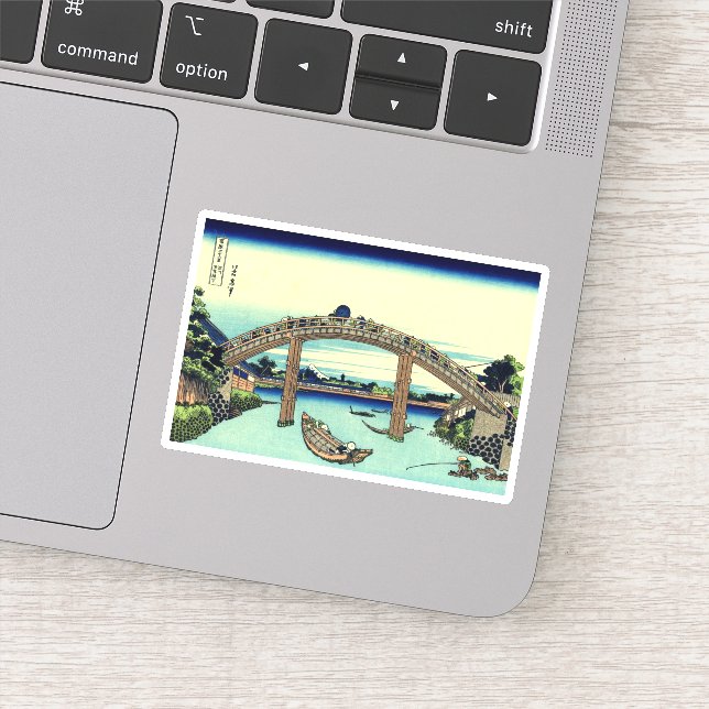 Under Mannen Bridge at Fukagawa Sticker (Detail)