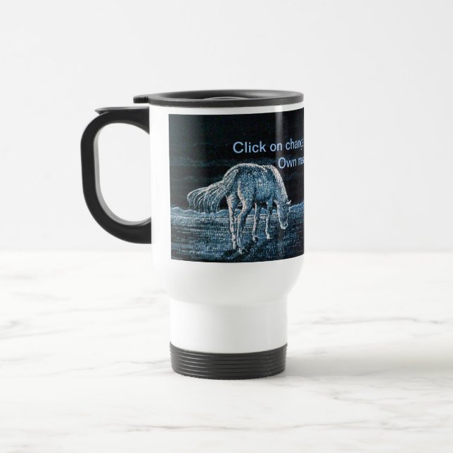 Under Moon Horse Message Travel Mug (Left)