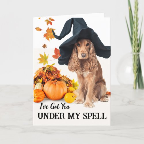 Under My Spell Halloween Cocker Spaniel  Card