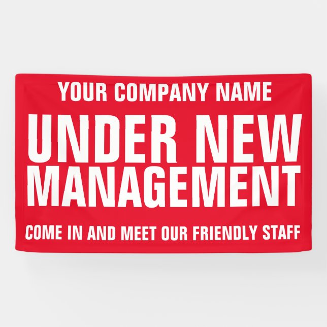 Under new management business signage banner (Horizontal)