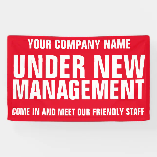 Under new management business signage banner Zazzle