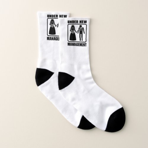 Under New Management Groom Bachelor Wedding Socks