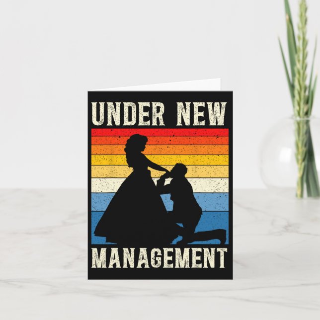 Under New Management Groom Wedding Bachelor Party  Card (Front)