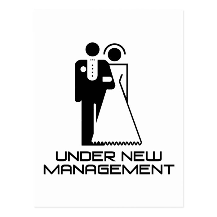 Under New Management Married Postcard