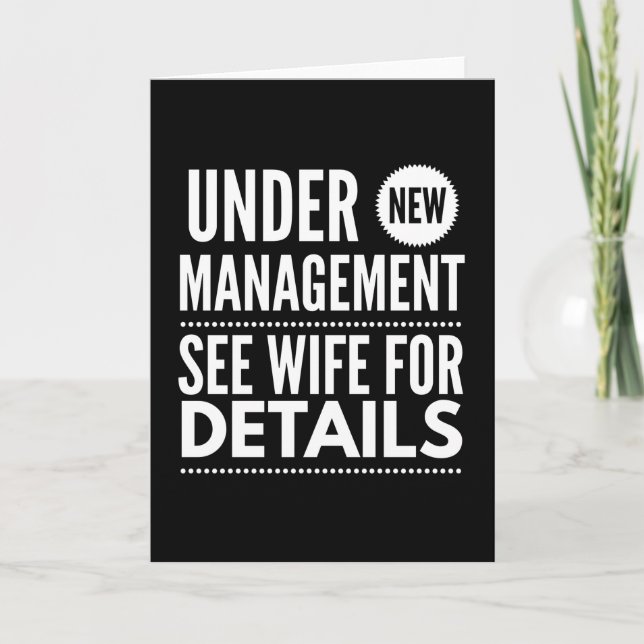 Under New Management of Wife Retirement Card (Front)
