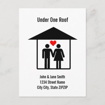 Under One Roof Announcement Postcard by eemolly at Zazzle