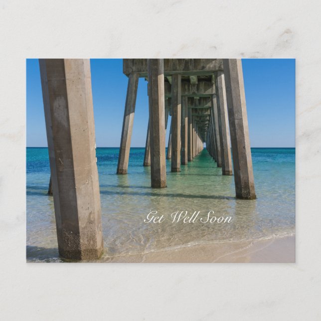Under Pensacola Beach Pier Get Well Postcard (Front)