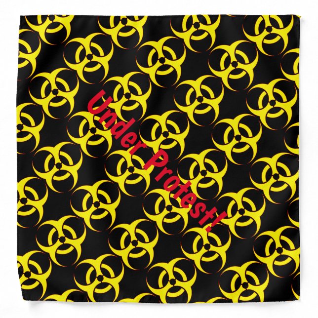 Under Protest Black Yellow Red Biohazard Bandana (Front)