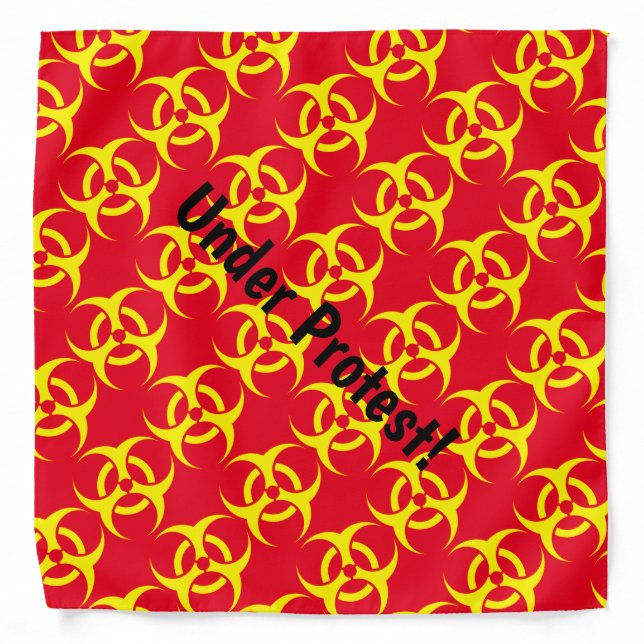 Under Protest Red Yellow Biohazard Bandana (Front)