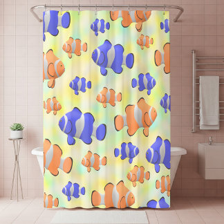 Under Sea Colorful Clownfish   Shower Curtain