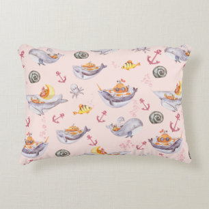 Under Sea Creatures & Marine Life Accent Pillow