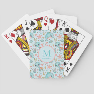 Under sea cute Dolphins and Turtles Poker Cards