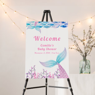 Under Sea Mermaid Tail Baby Shower Welcome Sign