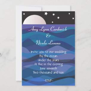 Under Stars Wedding Invitation Beach Destination