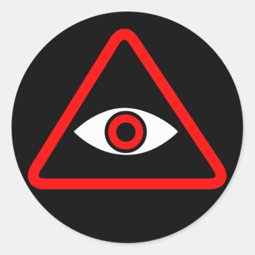 Under surveillance logo classic round sticker
