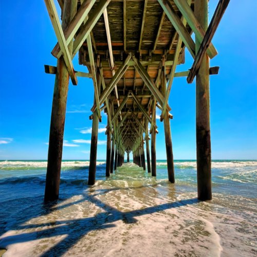 Under the 14th Street Pier in Myrtle Beach Photo Print