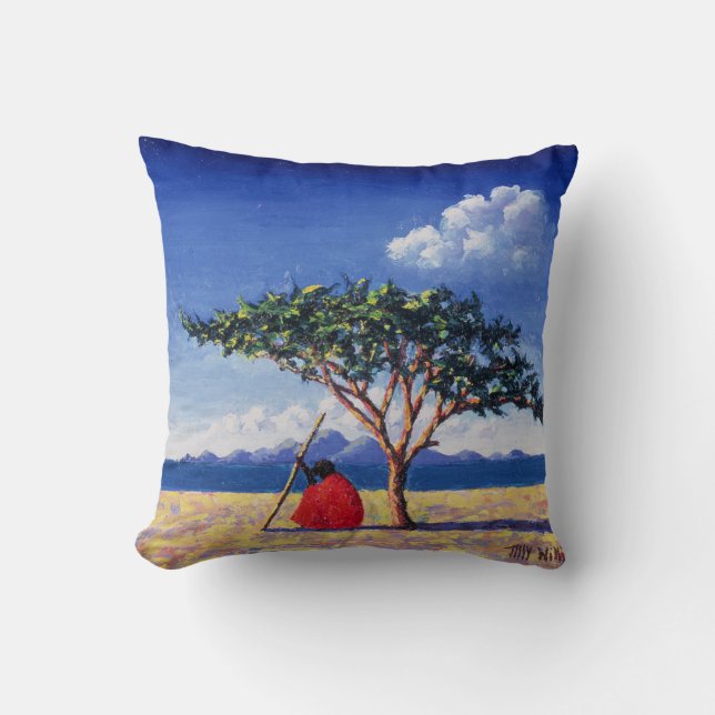 Under the Acacia Tree 1991 Throw Pillow (Front)