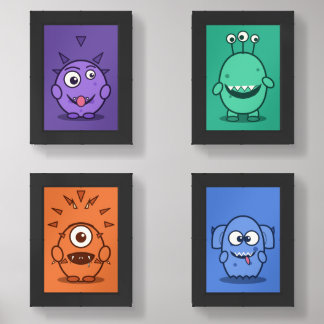 Under the Bed Buddies Wall Art Sets