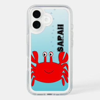 Under the Blue Sea Red Happy Crab iPhone 16 Case