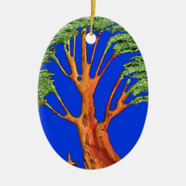 Under the Blue Sky: The Acacia Tree Collection Ceramic Ornament (Front)