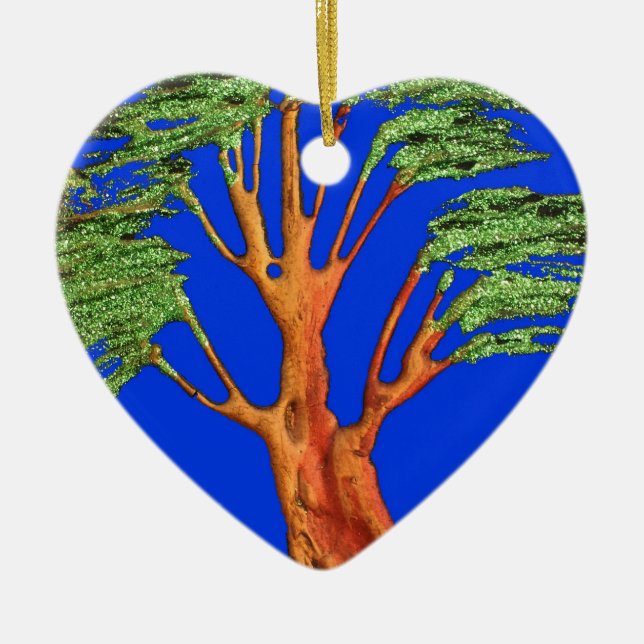 Under the Blue Sky: The Acacia Tree Collection Ceramic Ornament (Front)