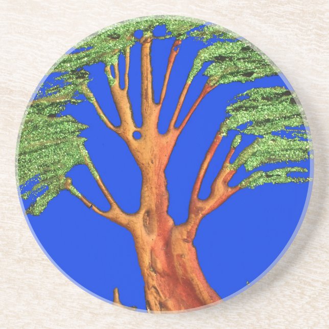 Under the Blue Sky: The Acacia Tree Collection Sandstone Coaster (Front)