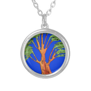 Under the Blue Sky: The Acacia Tree Collection Silver Plated Necklace