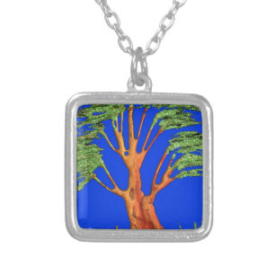 Under the Blue Sky: The Acacia Tree Collection Silver Plated Necklace