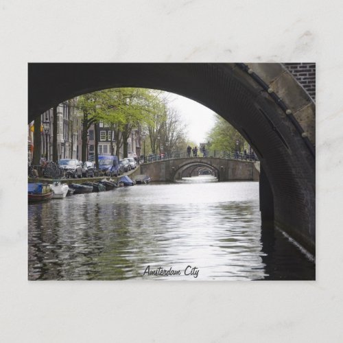 Under The Bridge of Amsterdam Postcard