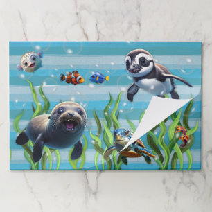 Under the Bubbly Sea 1 Tearaway Paper Placemat Pad