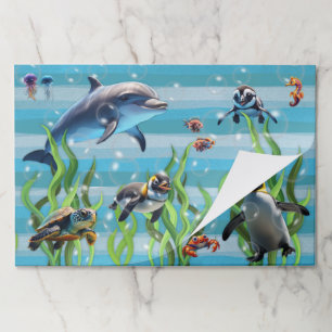Under the Bubbly Sea Tearaway Paper Placemat Pad