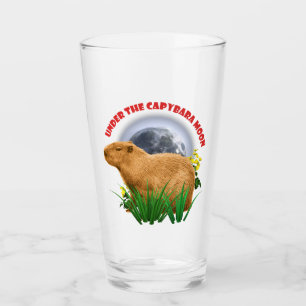 Under the Capybara Moon Cute Animal Glass