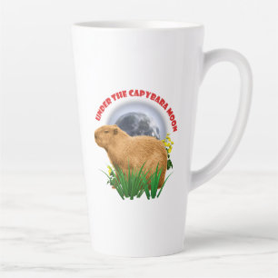 Under the Capybara Moon Cute Animal Latte Mug