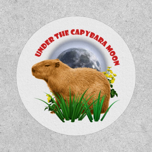 Under the Capybara Moon Cute Animal Patch (Front)